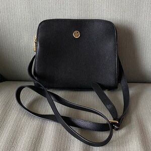 Ora Delphine Crossbody Black Pebbled Leather